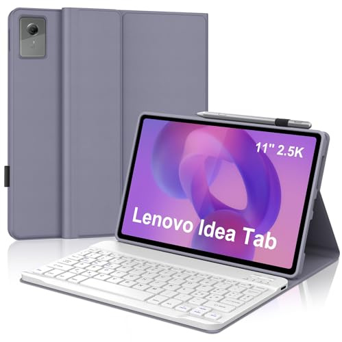 Tastiera per Lenovo Idea Tab 11 Pollici 2025/Lenovo Tab M11 11 Pollici 2024 | Cover Keyboard Magnetico Staccabile, Italiano QWERTY, Custodia Tastiera Bluetooth per Idea 11 TB-336ZU/336FU, Viola grigio