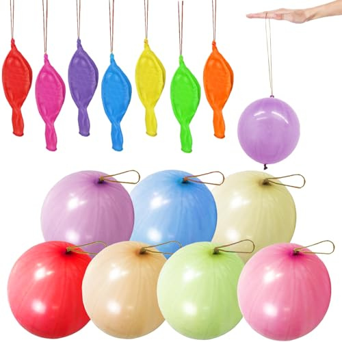 YOUYIKE 20/30/50/100 Stück Punch Luftballons 46cm, Sortierte Farben Stanzballons, Perforierte Ballons mit Elastischen Band Groß Latex Punch Luftballons, PunchBallons für Geburtstag Spiel Partyzubehör