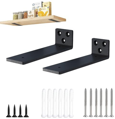 Staffe per Mensole Pesanti,Staffa Metallica per Mensola a 90 Gradi, Supporto per Mensola da Parete 15×4 Cm, Staffa per Carichi Pesanti (2 Pezzi)