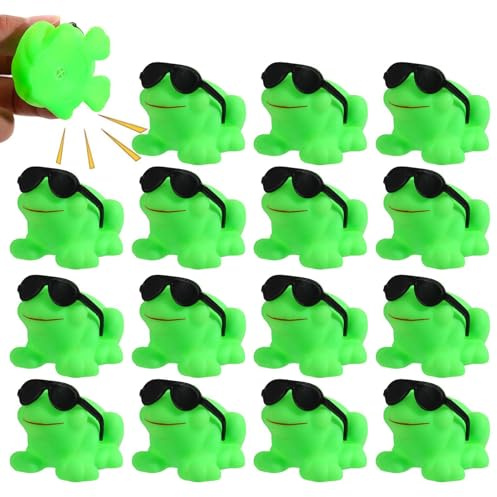 Jouet Grenouille Verte – Mini Grenouilles Couinantes, Ensemble De Lunettes De Soleil Flottantes, Jouet De Bain avec Fonction Sonore | Jeu De De Piscine pour , Jeux Aquatiques en Plein