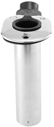 Edelstahl Bootsrutenhalter 90° Einbau Angelrutenhalter für Boot und Yacht, | Unterputz Rutenhalter aus Edelstahl mit Gummieinsatz, Flush Mount Rod Holder für Fischerboot, Silber, 1 Stück