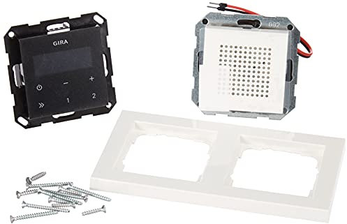 Gira 049572 Unterputz Radio RDS mit E2 Rahmen Gira E2, weiß / schwarz