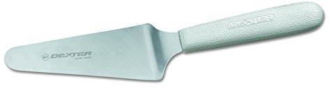 Dexter Russell S174PCP Sani-Safe (19753) Pie Knife, 4-1/2 x 2-1/4, 9OA, stainless steel, offset blade, textured, polypropylene white handle, Perfect Cutlery Packaging, NSF Certified