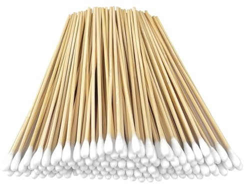 200 PCS Long Wooden Cotton Swabs, Cleaning Cotton Sticks with Wood Handle for Oil Makeup Gun Applicators, Eye Ears Eyeshadow Brush and Remover Tool, Cutips Buds for Baby and Home Accessories