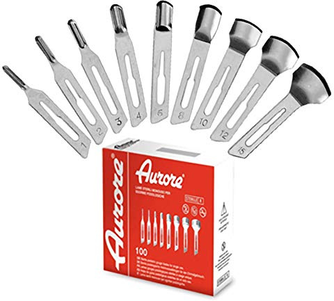 100 LAME SGORBIA BISTURI DA RICAMBIO MANICURE E PEDICURE AURORE PROFESSIONALE ESTETISTA (N° 3)