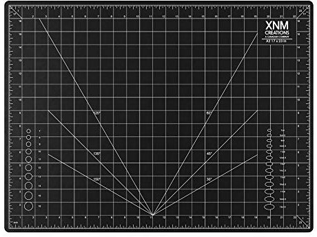 XNM Creations Hochwertige, selbstheilende Schneidematte, 45,7 x 61 cm, A2, 3-lagige hochwertige PVC-Konstruktion, doppelseitig, imperiale und metrische Rasterlinien, perfekt zum Schneiden, Nähen und