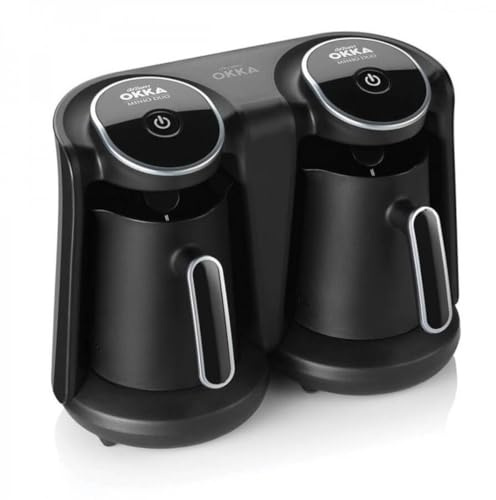 Arzum OK006-K OK006 OKKA Minio Duo Cafetière turque 8 tasses de café en une seule fois, en plastique, noir