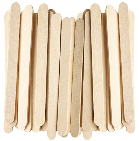 Weddecor Lollisticks - Palillos de madera lisos con bordes redondos para modelar a escala, proyectos de manualidades, decoración de pared, 150 mm x 18 mm, 500 unidades