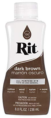 Craft County Líquido de tinte Rit Amplia selección de colores 8 oz. (Marron oscuro)