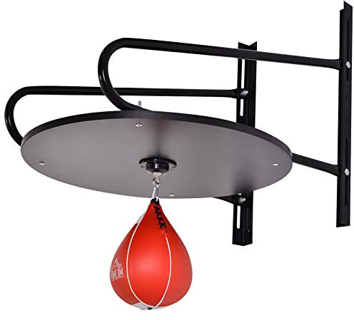 HOMCOM Wall-mounted Punching Ball Height Adjustable Hanging Speedball Platform Set Frame Stand Boxing Sports