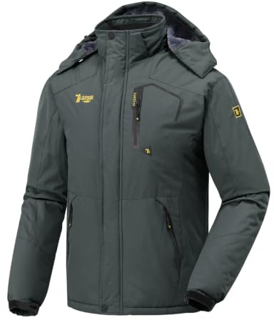 donhobo Skijacke Herren Winterjacke Wasserdicht Atmungsaktiv Softshelljacke | Winddicht Warme Fleece-Futter Funktionsjacke Verdickt Jacke Outdoor Wanderjacke Snowboardjacke mit Abnehmbare Kapuze