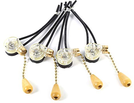 Alvinlite Interrupteur à Tirer Ventilateur de Plafond Lampe Ventilateur Mural Cordon Interrupteur connecteur de Remplacement 4 pièces 250 V, 150 V