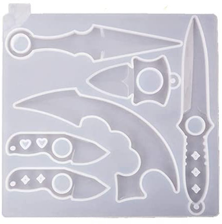 Moldes de resina para dagas, moldes de resina de silicona con 6 moldes de espada de diferentes formas, moldes de cuchillos epoxi Athame para llavero, cosplay, decoración de moldes artísticos