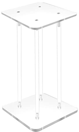 9 X 9 X 12 3/4 Rods Clear Riser Acrylic Transparent Plexiglass Pedestal Table Display Podium Glorifier Riser Stand Centerpiece Flower Sculputure Merchandise Lamp Book 2X10136-9X9+4X10134-12-NPF