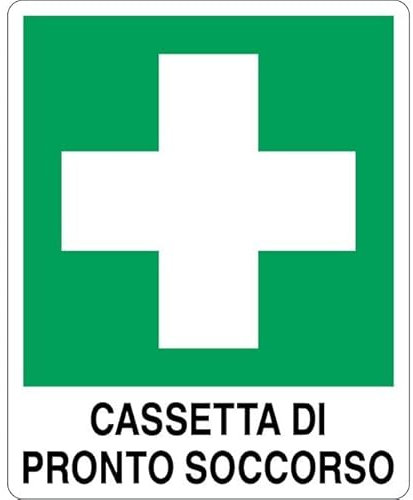 NEW CARTELLO SEGNALETICO - cassetta di pronto soccorso - Adesivo Extra Resistente, Pannello in Forex, Pannello In Alluminio (ADESIVO 20X31 CM)