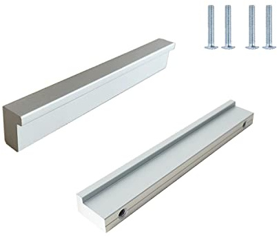 HY HUIJUN 2 Stück L 90° Schrankgriffe Massiv,Schubladengriff,Aluminium Möbelgriffe Kommode Griffe Schrank Türgriff Küche Griffe Silber …