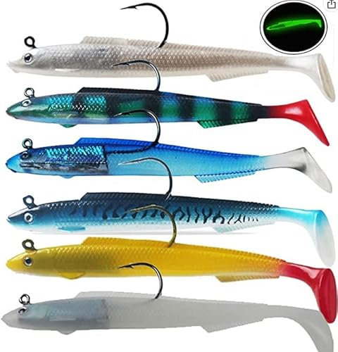 Njord Kalastus Gummifische mit Jigkopf 15cm 30g | Zander Gummiköder Zander | Gummifische Zander Köder Gummifisch Set | Gummiköder Angelköder Set Raubfisch Köder