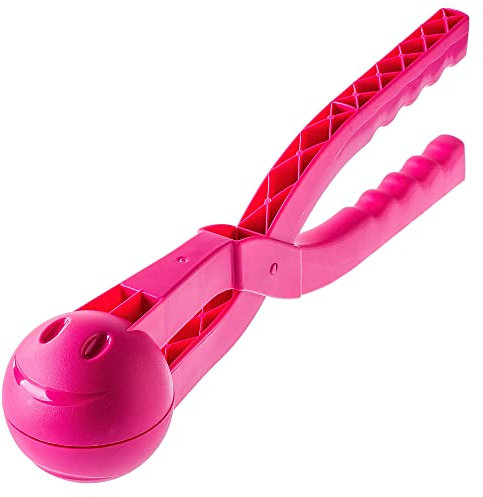 KADAX Schneeballformer, Schneeballzange aus robustem Kunststoff, Schneeball Spielzeug für unvergessliche Wintertage, Schneeball Maker, Schneeballmacher (Rosa)