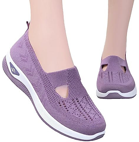 Women Orthopedic Casual Shoes Breathable Soft Sole Orthopedic Walking Shoes Women Orthopedic Walking Sneaker Lightweight Athletic Walking Shoes Lavender