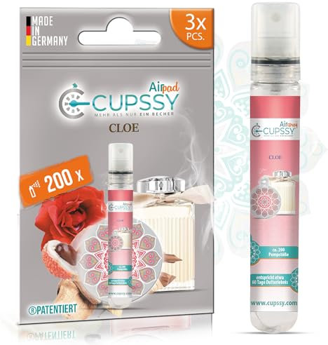 Auto Duft Inspiration von Chloe 3X, Lufterfrischer für Auto & Wohnmobil - langanhaltender Duft, Parfum Auto Raumduft, Geruchsneutralisierer, Cupssy der Auto Duft Airspay
