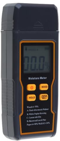 Humidimètre numérique pour bois - Détecteur d'humidité - Détecteur de fuite d'eau de type broche - Matériau de construction en bois - Jauge d'humidité en bois