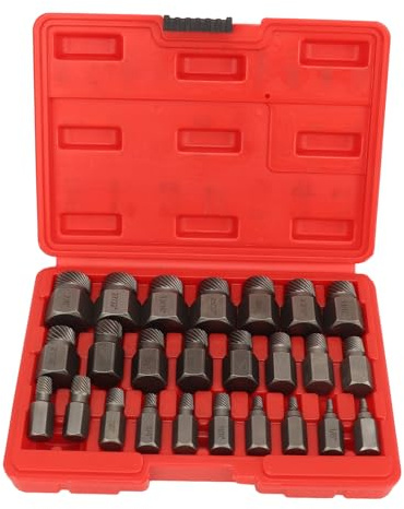 Set di Rimozione Bulloni da 25 Pezzi, Efficiente Estrattore di Viti in Acciaio Per Viti Multi-spline, Set di Estrattori di Bulloni Per Costruzioni Solide Per Utensili Manuali Ed Elettrici