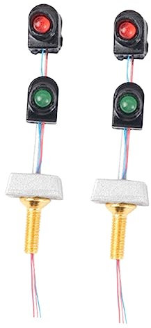 SEWACC 8 Stück Bauchmuskeln Plus Edelstahl Sandtisch Verkehrslaterne Straßenschilder Spielset Miniatur Ampel Simulierte Lichtmodelle