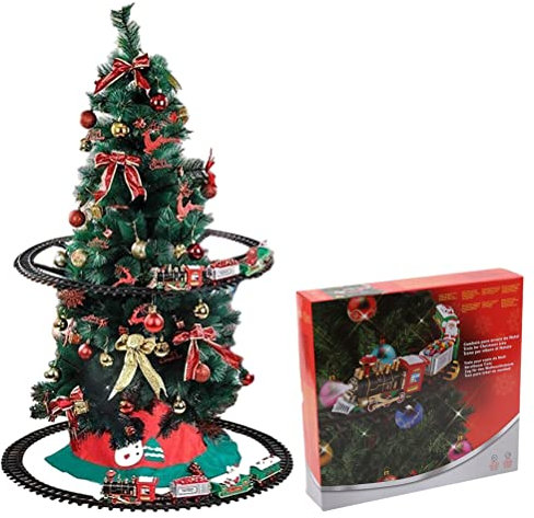Electric Christmas Train Set with Lights & Sounds - Mini Train Toy for Home & Around the Tree