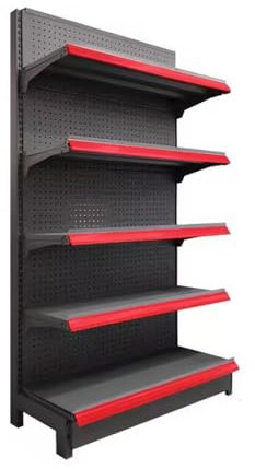 YUZDNM Retail Gondola Shelving Wall Display Rack - Supermarket Shelves, Convenience Combination Shelves，for Retail Convenience Grocery Office Supply Or Liquor Stores(Black,120 * 43 * 165cm)