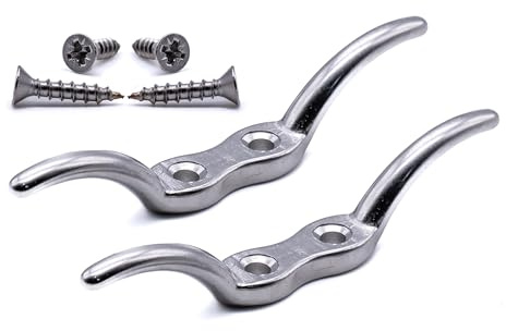 2pcs Flag rope cleat hooks marine grade stainless steel 316 A4 non rust flagpole blind cord 66mm 112mm 150mm