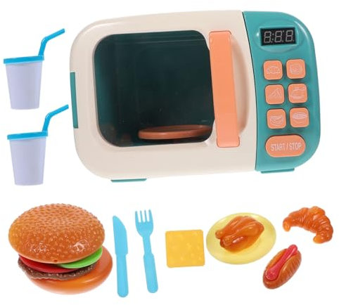 JOINPAYA Junge Mädchen Mikrowellen Spielzeug Grün Miniatur Küchen Dekor Realistischer Ofen Ohne Batterie Langlebiges Mädchen Lernspielzeug Zur Praktischer Fähigkeiten