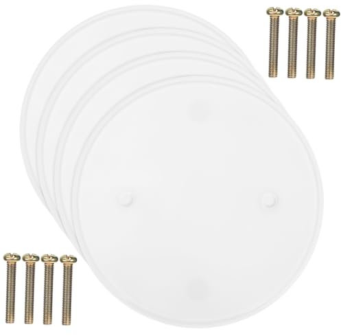 KONTONTY 4pcs Round Ceiling Blank Plate Wall Covering Outlet Hole Covers for Light Switch Junction Box Fixtures
