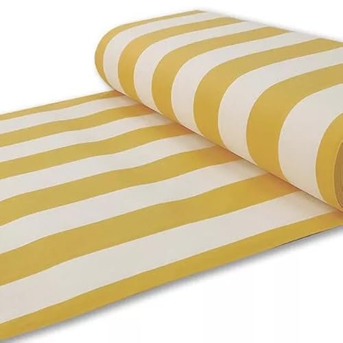 GX GARGIX Tenda da Sole a Strisce con Anelli, per Balcone, Veranda e Giardino, con Frange, Resistente, Vari Colori e Misure (Tv/Giallo, 150x250Cm)