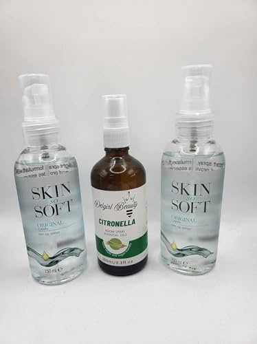 2 x Skin So Soft Original Dry Oil Spray and Delgirl Beauty LTD Citronella Room Spray Bundle