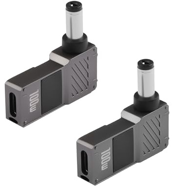 GINTOOYUN 2PCS USB C to Laptop Charging Adapter Female Type C to Male DC 5.5 x 2.1mm Barrel 20V USB Type C Input to DC5521 Power Converter up to 100W (DC5521)