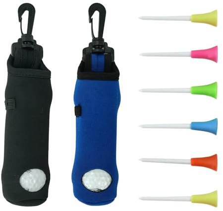 Lot de 2 Sacs de Transport pour balles de Golf,Porte-balles de Golf, Sac Portable pouvant contenir 3 balles et Tees. Idéal pour Le Transport et l'accrochage à Un Sac à Dos.