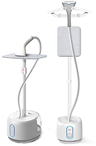 Ferro da stiro verticale a vapore per indumenti, a doppio palo, 2000 W, Quick Stccolo ferro da stiro portatile per uso domestico, con asse da stiro integrato e serbatoio dell'acqua da 2,2 l.