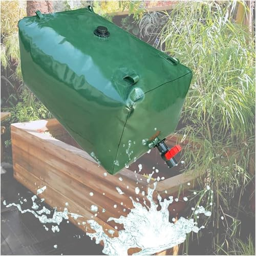 Tränenresistente Wasserbeutel 1000L - 6000L, Wasserspeicherblase mit Ventil, zusammenklappbarer Lagerbehältertasche für Camping und Notwasser, 2100 l/555 Gallone/2x1.5x0,7 m