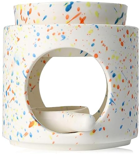 Lampada profumata Tealight con portacandele, lampada profumata per oli essenziali, lampada calda per candele, fornello di incenso in ceramica, diffusore di olio profumato e cera profumata, fornello