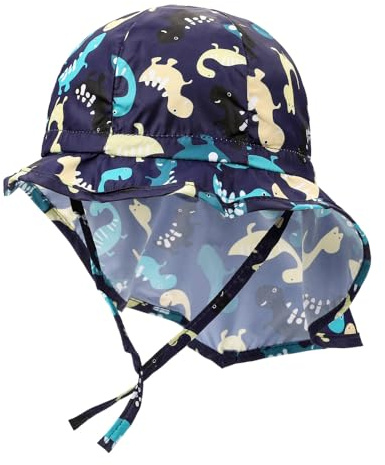 XFSRG Solhatt baby UV skyddskåpa barn flickor sommarhatt med nackskydd perfekt för utomhusaktiviteter och strandbesök, blå, one size