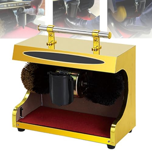 Fully Automatic Electric Shoe Polisher Machine, Dust Removal and Polishing for Leather Shoes, Ideal for Home, Hotel Lobby, and Office Use with Double Combination Brush