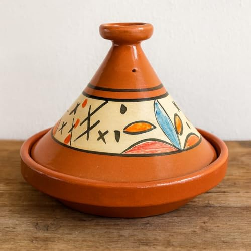 Tajine XL 35 cm in Terracotta Dipinta a Mano – Pentola Tradizionale Marocchina/Tunisina + Ebook Gratuito 3107251009