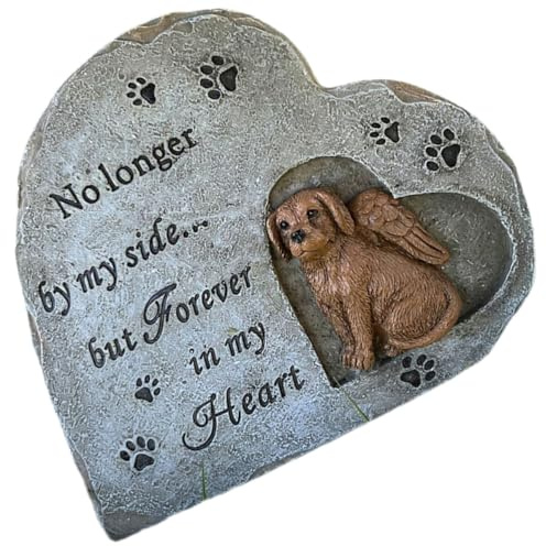 WOONEKY Pierre Commémorative pour Chien Résine Ornement Jardin pour Souvenir Animal Marqueur Funéraire pour Animaux de Compagnie de pour Amoureux des Chiens