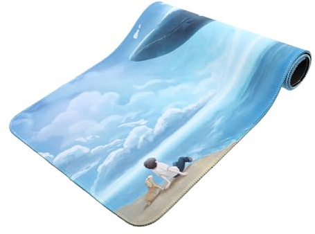 HOMSFOU Tapis de Souris de Jeu Décoratif 300X700X2 MM Surface Lisse Antidérapante en Tissu Résistant Tapis de Souris Gamer Ergonomique pour Clavier de Bureau Décoration Bureau