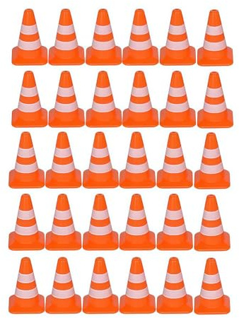 Miniatur-Straßenkegel, Orange, Mini-Verkehrskegel, Kunststoffschild, Straßenkegel, Spielzeug, Straßensperre, Kegel, Schild, Modell, Foto-Requisite, pädagogisch für Kinder, kleine orangefarbene