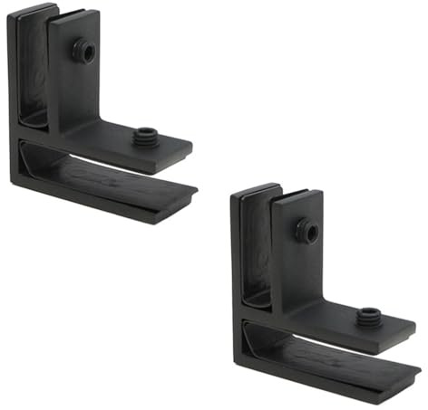 Pince à Verre de Garde-Corps Noire en Acier Inoxydable 304, Supports de Montage en Verre de clôture de Piscine pour escalier de Balcon de clôture extérieure de Jardin à la Maison, 2 pièces, 90 degrés