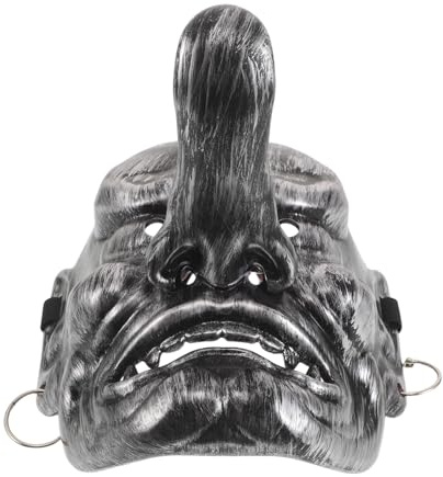 Toyvian Masque Intégral de Démon Samouraï Japonerie Tengu 1 Pièce en Plastique Robuste, Accessoire Cosplay pour Halloween, Carnaval et Fêtes Déguisées, Décoration Traditionnelle Japonaise