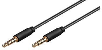 Goobay 63824 Audio Verbindungskabel AUX, 3, 5 mm stereo 4-pol., slim, CU schwarz