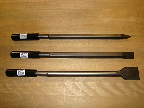 DUSS Meißel-SET passend für Abbruchhämmer PK160, PK160A, PK300, PK 300 A und PK 600 bestehend aus Spitz-, Flach- und Breitmeißel