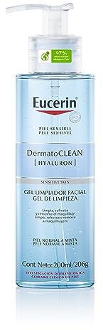 Eucerin Gel Limpiador Facial DermatoClean para piel normal a mixta, 200ml, empaque puede variar